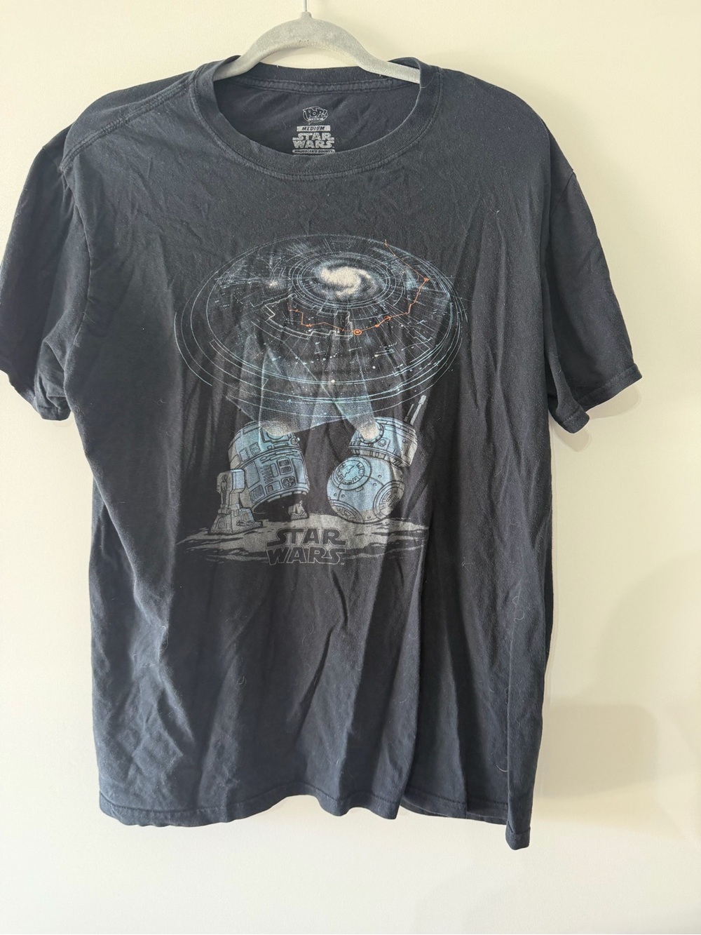Funko Star Wars Black Tee with R2-D2 & BB-8 Galaxy Graphic